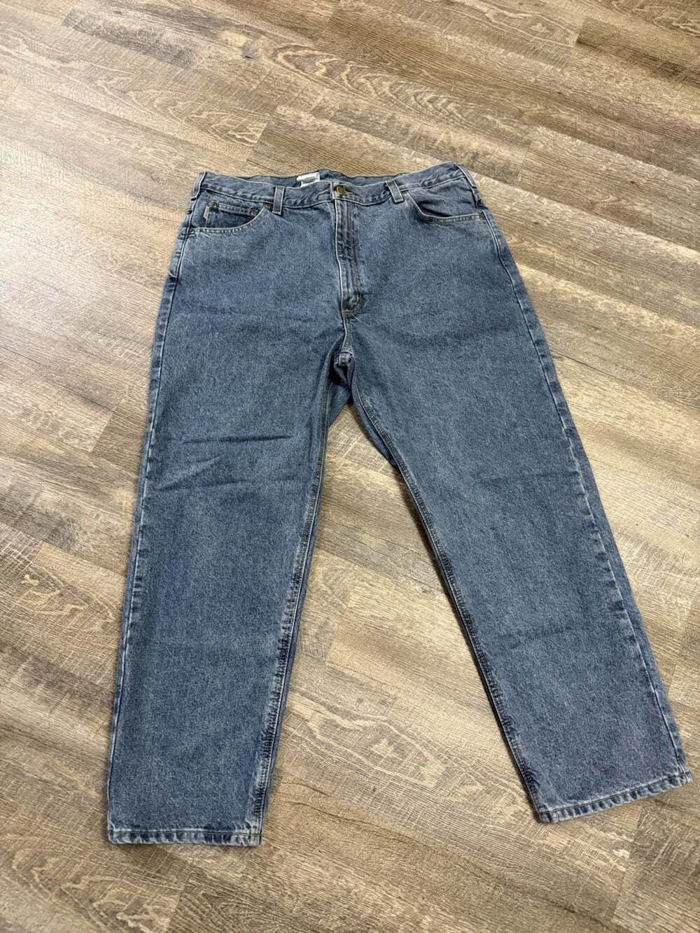 Carhartt B160 DST Relaxed Fit Jeans Mens 42x30 Medium Wash Blue Denim Workwear